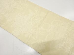 アンティーク　絽　流水に花舟模様織り出し丸帯（材料）